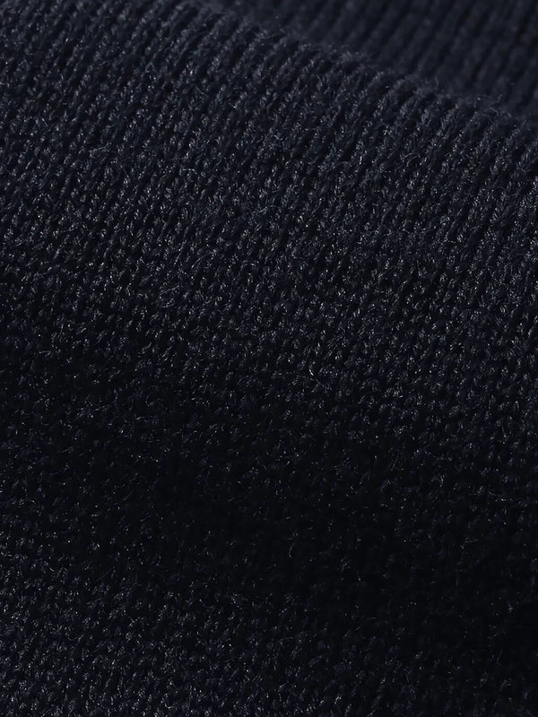 MARSEILLE - NAVY MERINO HALFRITS TRUI